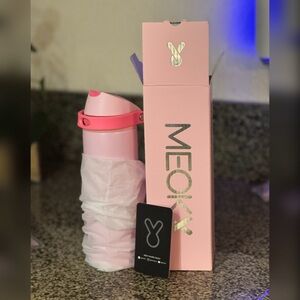 Meoky 24 oz SS Water Bottle with 2-in-1 Straw & Spout Lid - Leak Proof BLUSH NIB